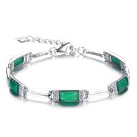 爱饰尚 925银镶绿玛瑙豪华手链-美人笑LS13604060