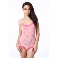 亚洲妈妈 吊带连体衣DLT12616粉印蝴蝶结LL