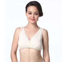 亚洲妈妈 无开扣文胸WX12124奶黄印彩点M