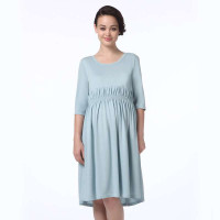 亚洲妈妈 孕妇连衣裙A13SS052苍穹兰M