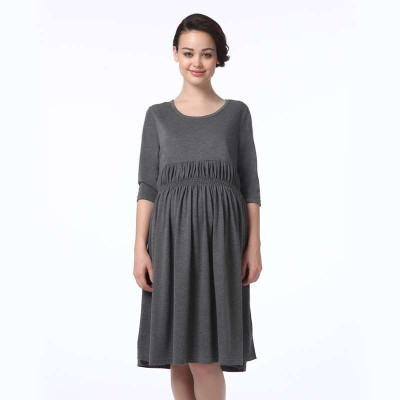 亚洲妈妈 孕妇连衣裙A13SS052灰色M