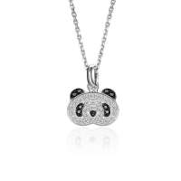 潮宏基 官方正品-熊猫系列-Chi-Chi & Qi-Qi-18K金-白18K金钻石坠链/项链CHJ