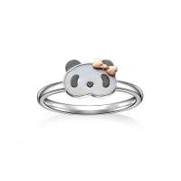 潮宏基 官方正品-熊猫系列-Chi-Chi & Qi-Qi-18K金-18K金戒指/女戒CHJ