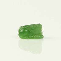 [老山玉器] 和田玉碧玉戒面 玉质细腻 雕琢精致 碧色养眼 一口价