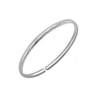 蓝色多瑙河 999千足纯银手镯 简约时尚款 磨砂星星 约11-12g