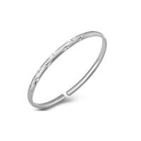 蓝色多瑙河 999千足纯银手镯 简约时尚款 磨砂繁星 约11-12g