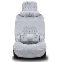 阿布熊 冬季毛绒座垫 简约毛绒汽车座垫 冬季垫 汽车通用车垫（雅典灰）