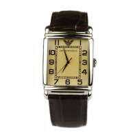 阿玛尼 ARMANI 米兰经典真皮表带石英男士腕表AR0402