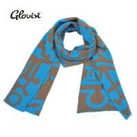 GLOVIN 知品风格 时尚星座男士提花围巾DAAW07302荧光蓝30cm*174cm