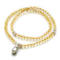 阿梵尼 天然黄水晶多圈手链招财款搭钱袋（直径约6mm）