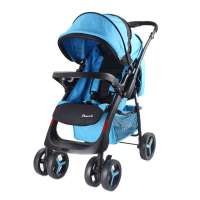 pouch豪华型可平躺避震婴儿推车P19 蓝色
