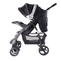 pouch豪华型可平躺避震婴儿推车P19 黑色