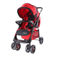 pouch豪华型可平躺避震婴儿推车P19 红色