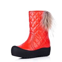 毅雅牛皮短靴保暖雪地靴026-6