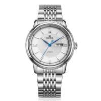 依波表豪华机械都市经典系列圆形实心钢带男款50170111