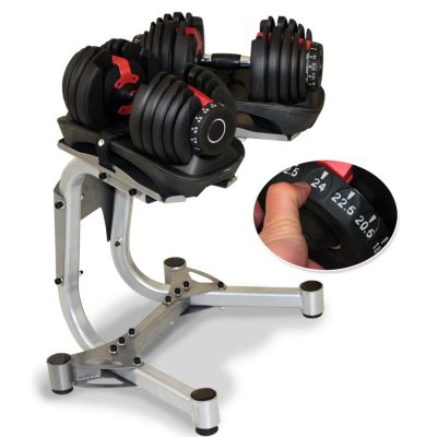 JTH组合全自动可调节哑铃实重力量健身器材一套含哑铃架2哑铃110磅（48KG）JTH-812