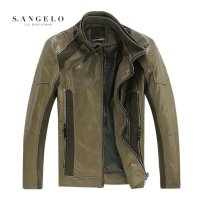 报喜鸟集团旗下 男装S.ANGELO 秋冬新款男士外套皮夹克男装休闲修身潮HSV63040