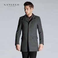 报喜鸟集团旗下 男装S.ANGELO秋冬装新款毛呢大衣男冬装商务修身羊毛大衣外套HBS64090