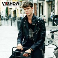 viishow2013秋装新款男式皮衣男pu皮机车皮衣修身皮衣男潮外套DC005