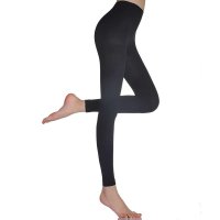 FULGAR肤歌天鹅绒黑色高弹翘臀瘦腿九分连裤袜 秋款必备保暖加厚打底袜 613018