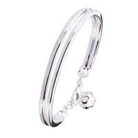 艾瑞卡990纯银手镯 日月星辰镂空转运球手镯 时尚款 约20克 带检测证书