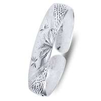 艾瑞卡 999千足银对口手镯 枫叶情纯银手镯 时尚新款 约30克 送证书