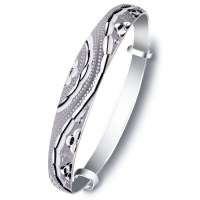 艾瑞卡 990足银抽拉手镯 情意绵绵纯银手镯 时尚新款 约20克 送证书