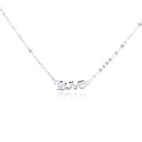 艾瑞卡 S925纯银 love 爱 简约项链 银色