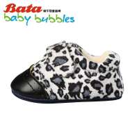 babybubbles冬季童鞋时尚学步鞋 豹纹密丝绒布049-9163-134深蓝色/黑白豹纹17码/内长12cm