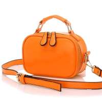 雪曼ShareModern女包新款斜挎小包化妆包手提单肩包包1593 橘黄色
