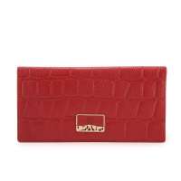 凤族 时尚女士钱包荔枝纹女长款韩版真皮钱包FZB122202-7红色