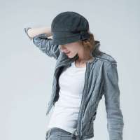 爱丽榭 Alyzee 秋季新款短檐女式纽扣时装帽鸭舌帽保暖帽子 C3002 深灰色