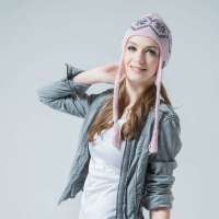 爱丽榭 Alyzee 冬季护耳女士羊仔毛雪花针织帽毛线帽柔软保暖帽子 C6002 粉红色