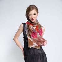 爱丽榭 Alyzee 2013年春夏新品女士遮阳防晒印花真丝桑蚕丝围巾 B1016 红色 均码