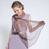 爱丽榭 Alyzee 2013年夏季新款女士防晒遮阳真丝 桑蚕丝豹纹 围巾 B1017 粉色 均码