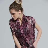 爱丽榭 Alyzee 夏秋款意大利全进口印花围巾女士薄款自然褶皱丝巾 B4037 紫色 均码