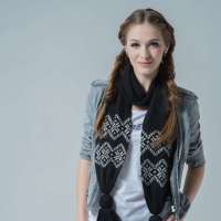 爱丽榭 Alyzee  围巾韩版女 2013年冬季新款披肩流苏羊毛条纹围脖 B7008 黑色 均码