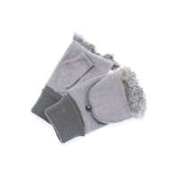 爱丽榭 Alyzee 2013秋冬新款兔羊毛女两用半指键盘打字保暖手套 A3015 灰色