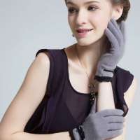 爱丽榭 Alyzee 2013冬季新款女士保暖手套兔羊毛短款韩版分指手套 A3036 浅灰色