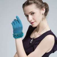 爱丽榭 Alyzee 秋冬新款兔羊毛短款分指开车骑行保暖防风手套 A3039 土耳其兰