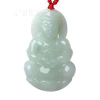 金世玉翡翠观音吊坠男款玉观音玉坠a货玉石挂件冰透项坠玉佩证书