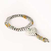 御灵珠宝 缅甸A货翡翠手链 心形精编3mm 0201110203002