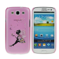 卡乐菲三星i9300超薄PC浮雕壳01015粉红-蝴蝶女孩-翅膀