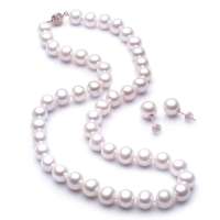 珍珠皇后PearlQueen天然珍珠项链耳钉两件套K金扣-优雅高贵