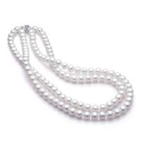 珍珠皇后PearlQueen时尚款近圆强光天然珍珠双排链-雅媛