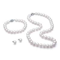 珍珠皇后PearlQueen实惠三件套装天然珍珠近圆-语嫣