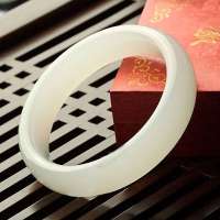 卡迪珠宝天然特A级 白玉手镯 镯子玉镯女 完美无裂 送女友 母亲礼物BY000002