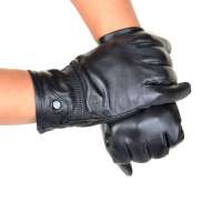 法国老人头LTWFRANE秋冬时尚保暖精美男士羊皮分指手套K09010黑色XXL