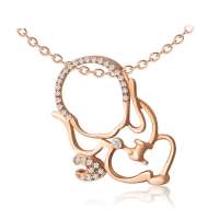 【老庙黄金】官方正品18K钻石镶嵌吊坠空空佛之卧佛约1.2克