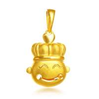 【老庙黄金】官方正品足金吊坠内含玛瑙球乐活派之王子3.32克